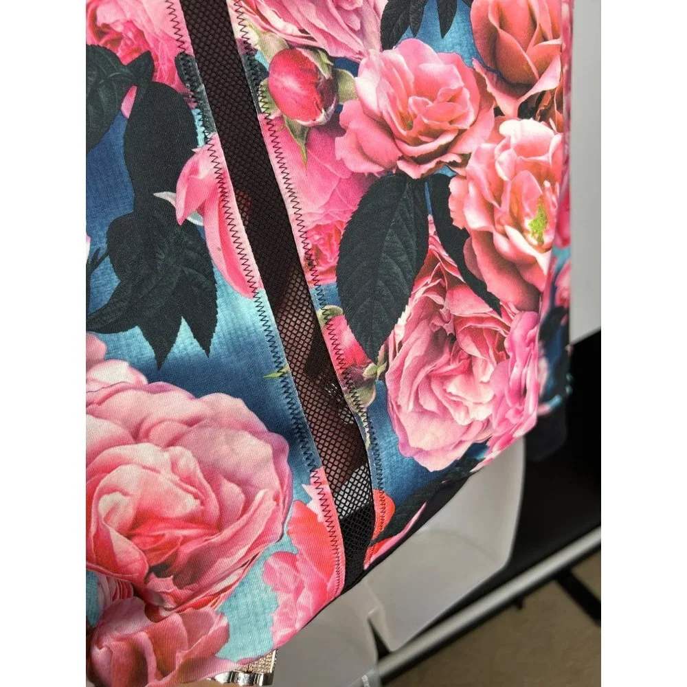 Lululemon Hold Your Om Hoodie Jacket Secret Garden Black Floral Zip Size 8 - Picture 6 of 10